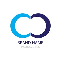 blue infinity logo vector