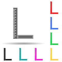 angle ruler multi color style icon. Simple glyph, flat vector of measuring elements icons for ui and ux, website or mobile application