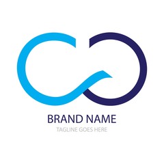 blue infinity logo vector