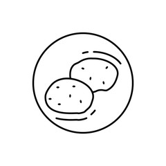 Potato, vegan icon. Simple line, outline vector elements of vegetarian icons for ui and ux, website or mobile application