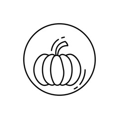 Pumpkin, vegan icon. Simple line, outline vector elements of vegetarian icons for ui and ux, website or mobile application