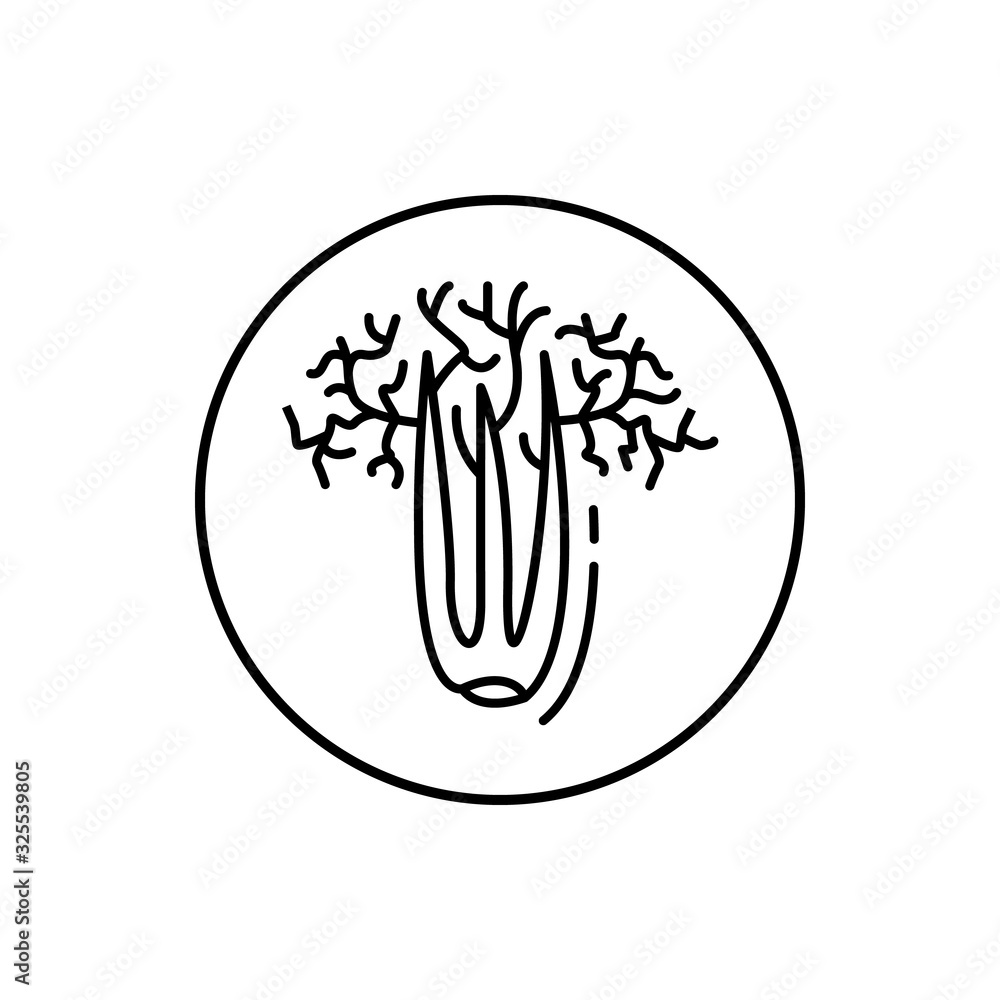 Poster celery, vegan icon. simple line, outline vector elements of vegetarian icons for ui and ux, website 