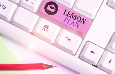 Word writing text Lesson Plan. Business photo showcasing a teacher s is detailed description of the...