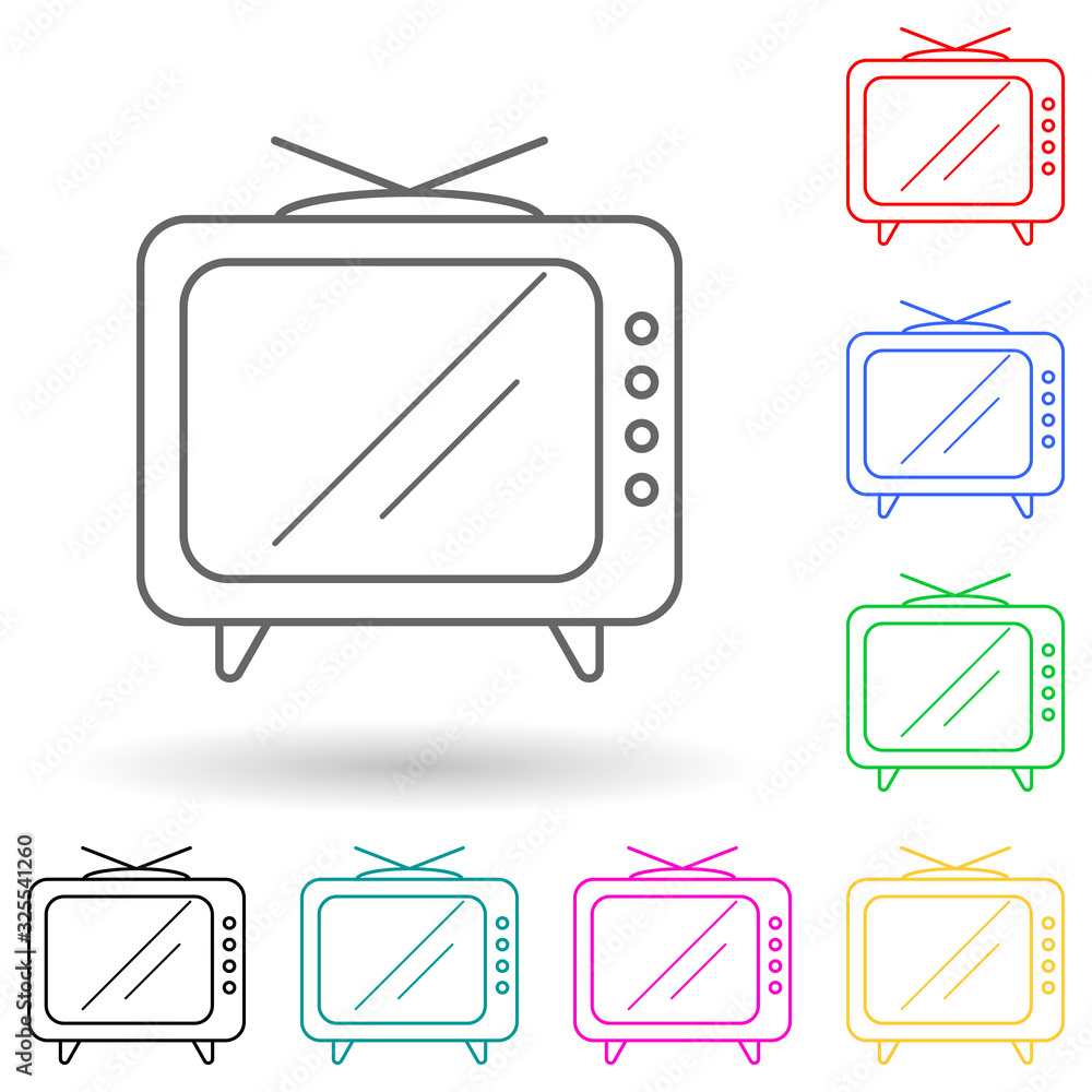 Poster radio apparatus multi color style icon. simple thin line, outline vector of media icons for ui and u