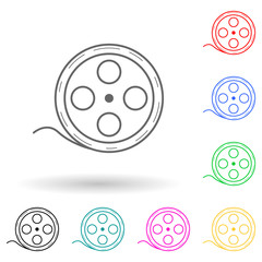 manual video camera multi color style icon. Simple thin line, outline vector of media icons for ui and ux, website or mobile application