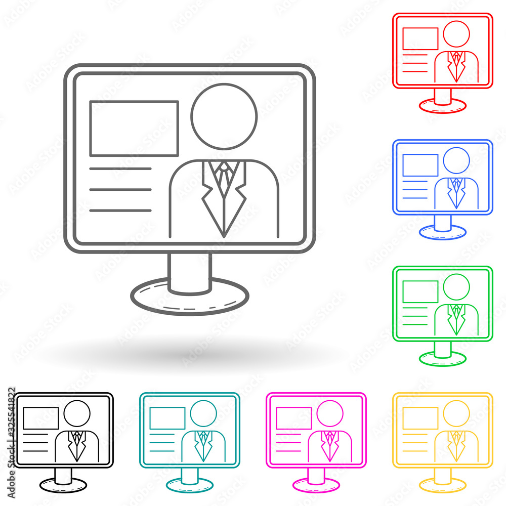 Poster newspaper multi color style icon. simple thin line, outline vector of media icons for ui and ux, web