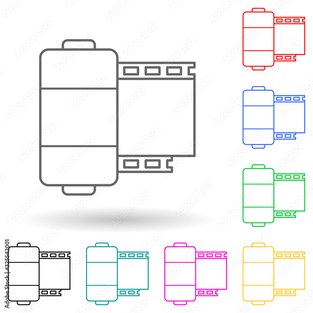 Poster talking about a girl multi color style icon. simple thin line, outline vector of media icons for ui 