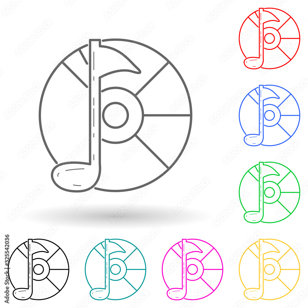 Poster leader microphone multi color style icon. simple thin line, outline vector of media icons for ui and