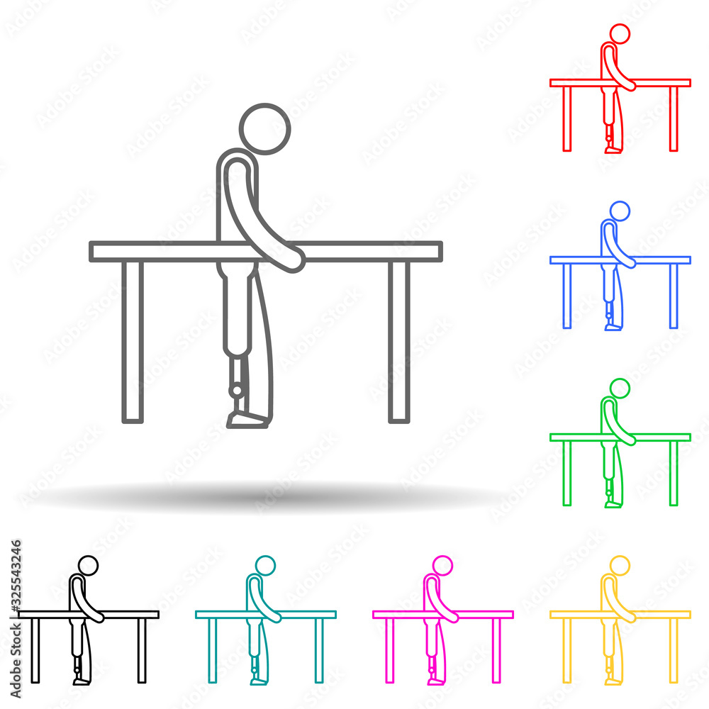 Poster rehabilitation multi color style icon. simple thin line, outline vector of medicine icons for ui and