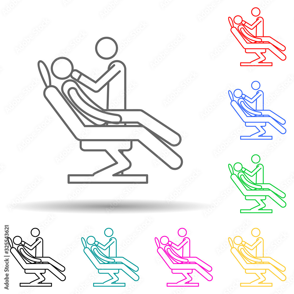 Poster stomatology multi color style icon. simple thin line, outline vector of medicine icons for ui and ux