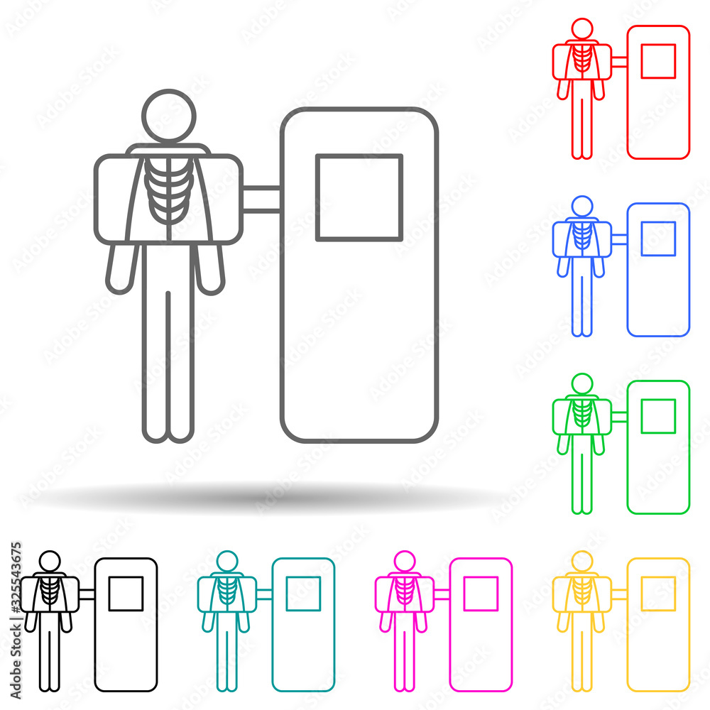 Poster x-ray multi color style icon. simple thin line, outline vector of medicine icons for ui and ux, webs