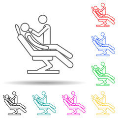 stomatology multi color style icon. Simple thin line, outline vector of medicine icons for ui and ux, website or mobile application