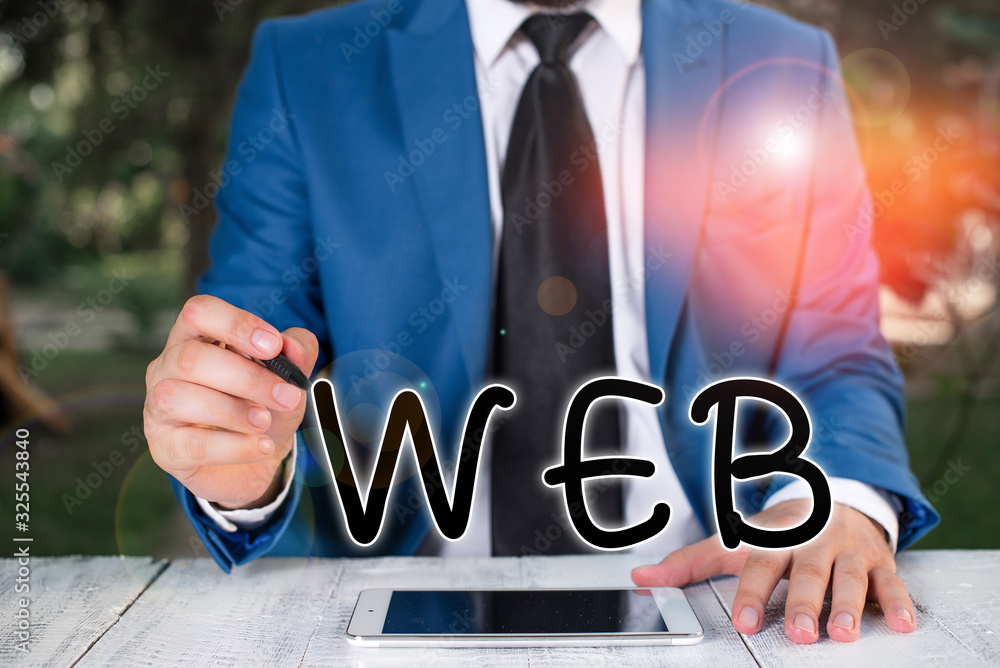 Poster handwriting text writing web. conceptual photo a system of internet servers that support specially f