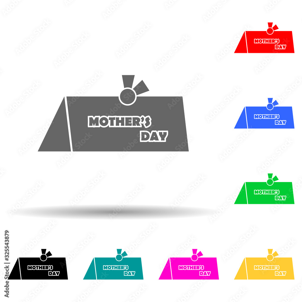 Poster greeting card for mother's day multi color style icon. simple glyph, flat vector of mother's day ico