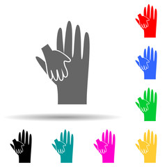 baby hand in mom's hand multi color style icon. Simple glyph, flat vector of mother's day icons for ui and ux, website or mobile application