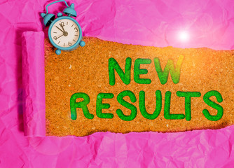 Conceptual hand writing showing New Results. Concept meaning something that happens or exists...