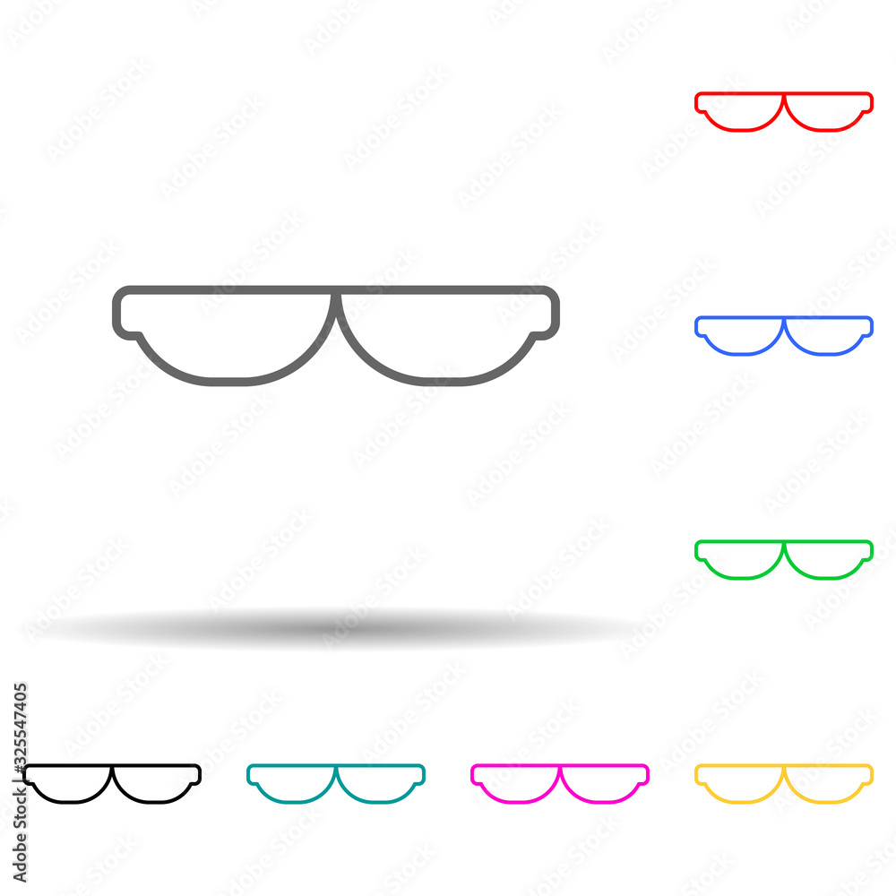 Poster smart sunglasses multi color style icon. simple thin line, outline vector of new technologies icons 