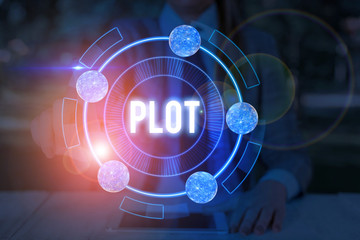 Handwriting text Plot. Conceptual photo sequence of events inside a story where each event affects...
