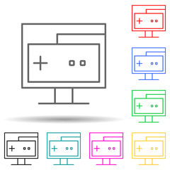 pc testing multi color style icon. Simple thin line, outline vector of new technologies icons for ui and ux, website or mobile application