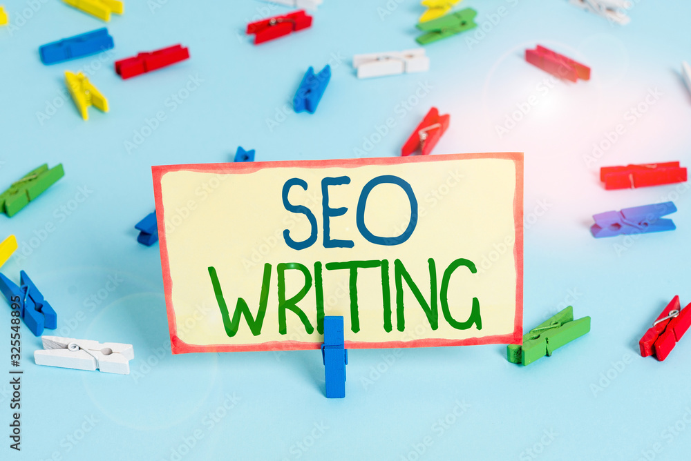 Poster handwriting text seo writing. conceptual photo grabbing the attention of the search engines using sp