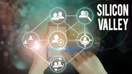 Text sign showing Silicon Valley. Business photo text home to analysisy startup and global...