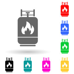 gas cylinder multi color style icon. Simple glyph, flat vector of Oil icons for ui and ux, website or mobile application