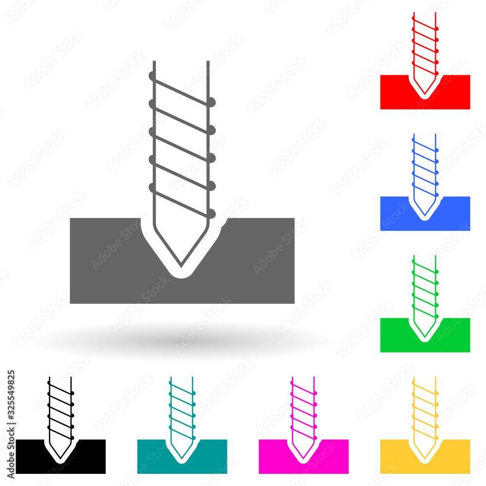 Poster drillingr multi color style icon. simple glyph, flat vector of oil icons for ui and ux, website or m
