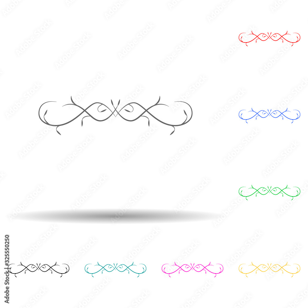 Poster ornament with twigs multi color style icon. simple glyph, flat vector of ornaments icons for ui and 