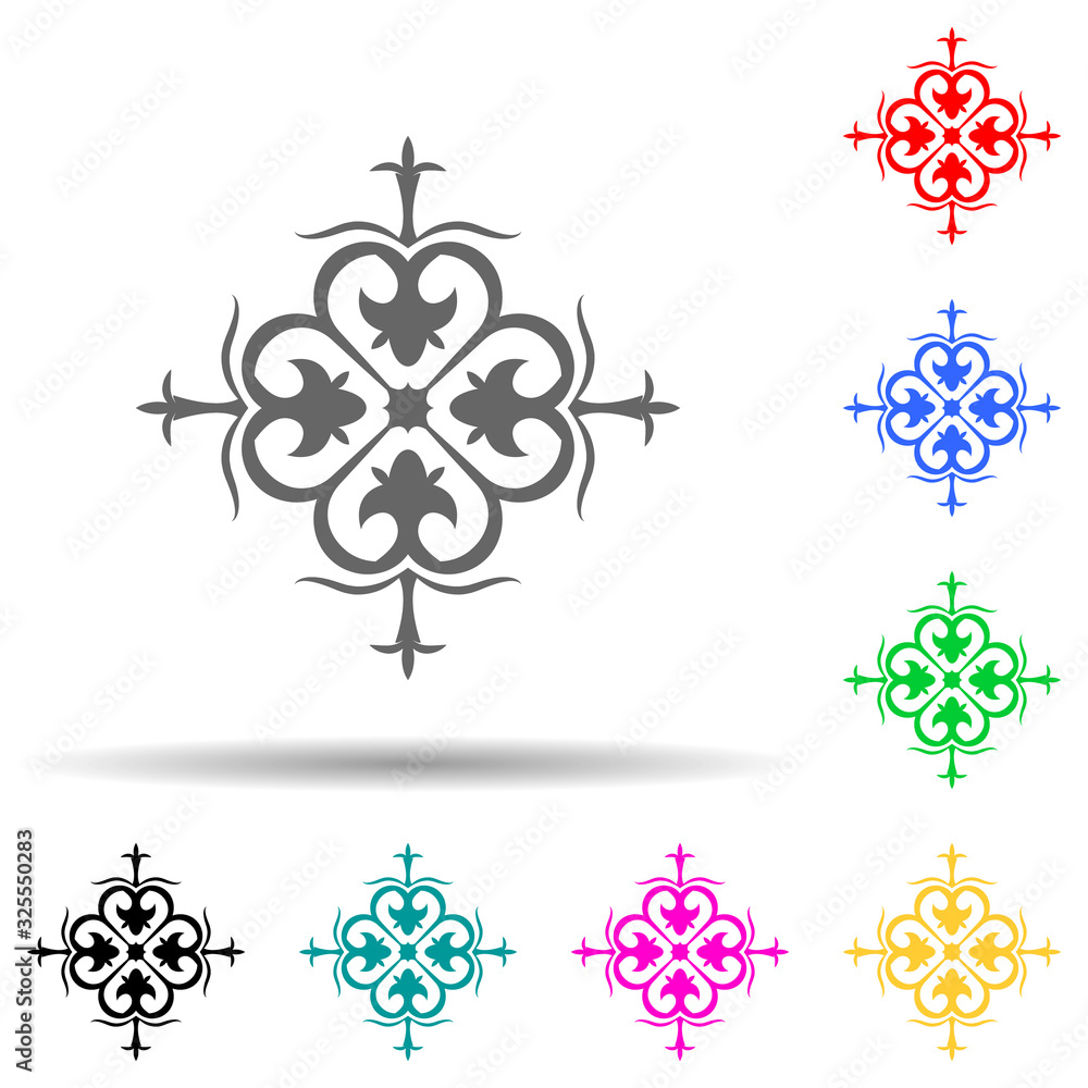 Poster ornament of hearts multi color style icon. simple glyph, flat vector of ornaments icons for ui and u