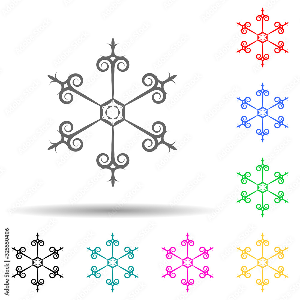 Poster ornament multi color style icon. simple glyph, flat vector of ornaments icons for ui and ux, website