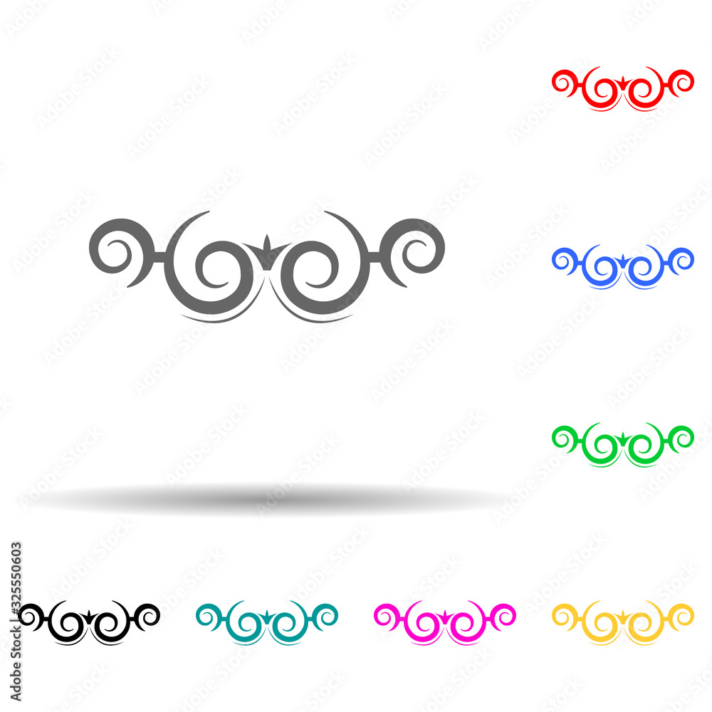 Poster ornament multi color style icon. simple glyph, flat vector of ornaments icons for ui and ux, website