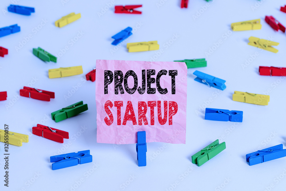 Poster conceptual hand writing showing project startup. concept meaning a project done on the side not sett