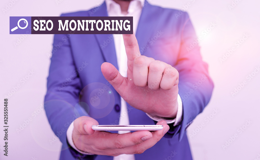 Poster conceptual hand writing showing seo monitoring. concept meaning the process of optimizing the visibi