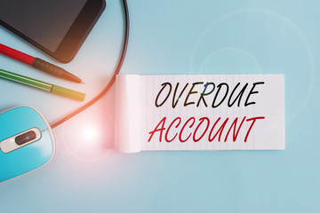 Text sign showing Overdue Account. Business photo showcasing loans and other obligations remaining...