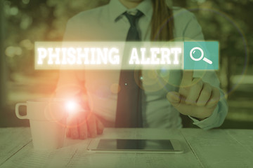 Conceptual hand writing showing Phishing Alert. Concept meaning Be cautious to fraudulent attempt...
