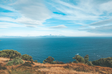 Fototapeta na wymiar Makara beach natural scenes in Wellington, New Zealand