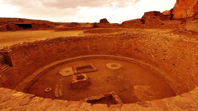 Chaco Culture National Historical Park Time Lapse Pueblo Bonito Native American Ruins Sunset New Mexico Southwest USA