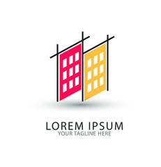 Architect house logo, architectural and construction design vector.