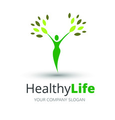 people Healthy Life, fitness, heath care Logo template vector icon, 