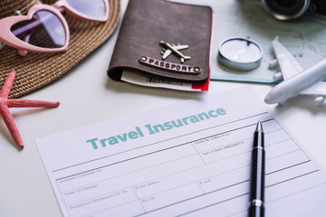 Travel accessories and items with Travel insurance application form