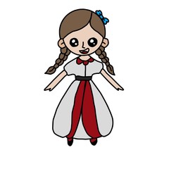 Simple design of illustration Little girl character 
