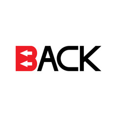 BACK letter with back Arrow logo design vector