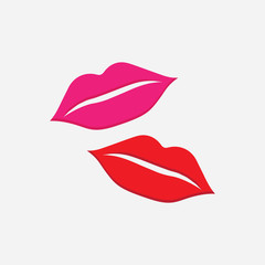 Lips icon cosmetic logo vector template