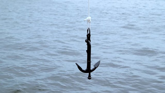 Hanging anchor at Guanabara bay, Rio de Janeiro, Brazil.