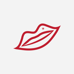 Lips icon cosmetic logo vector template