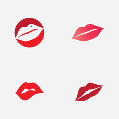 Lips icon cosmetic logo vector template