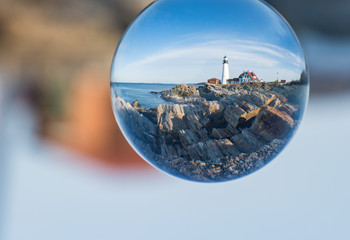 Light house inside a glass bubble