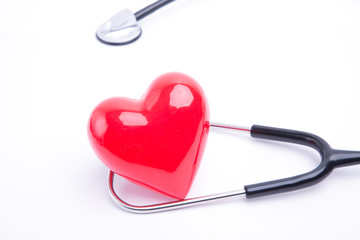 Red heart and stethoscope