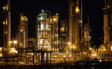 Nighttime Oil Refinery