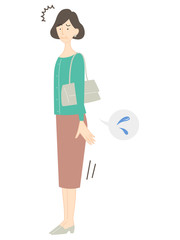 外出先で尿漏れに焦る中年女性